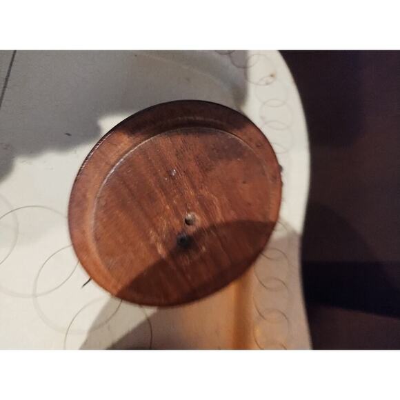 Vintage Brown Glass Humidor Jar and Wood Lid Cigar Dunrite Made in USA Brooklyn - Picture 4 of 6